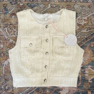 Noble Cove Cream Tweed Vest